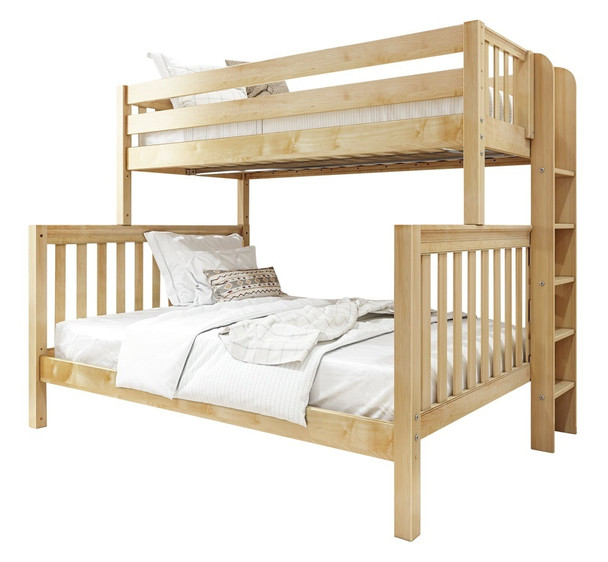 Becks Natural Twin XL Bunk Bed with Queen on Bottom