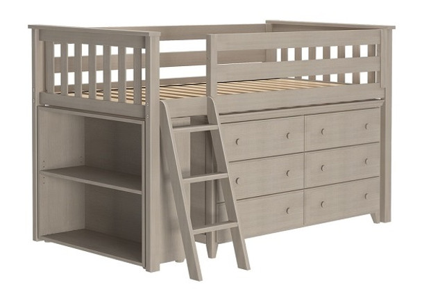 Kivik Sand Twin Low Loft Bed with Storage