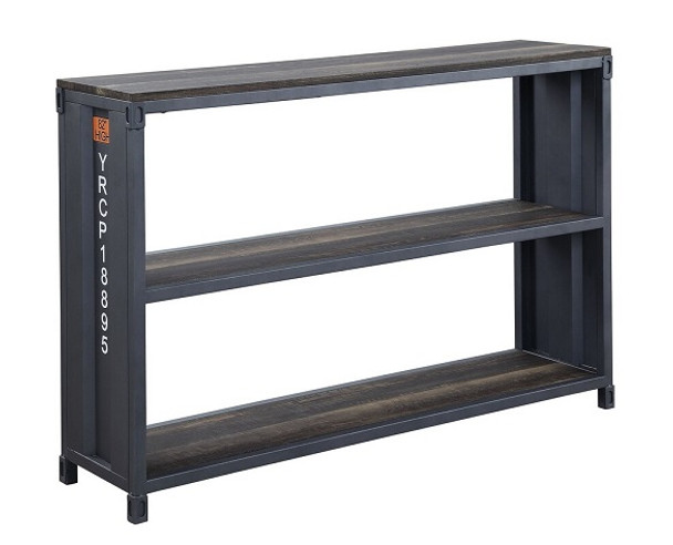 Shipping Container Gray Metal Open Bookcase