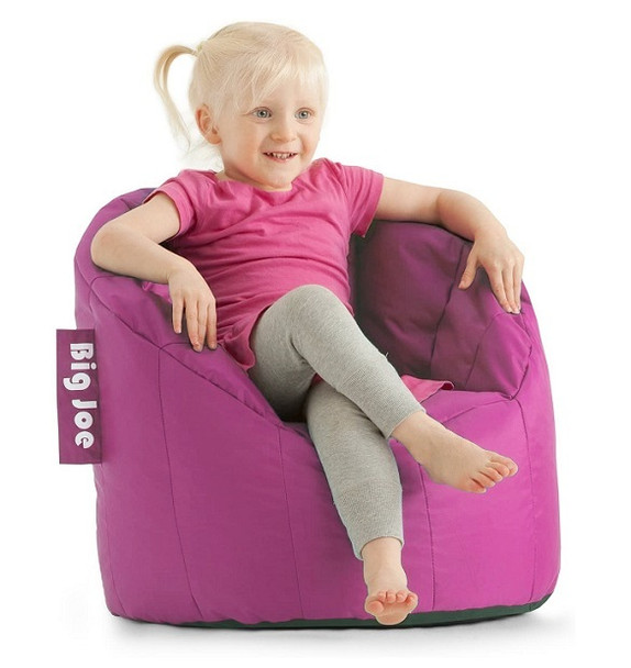 Big Joe Milano Childrens Bean Bag Chair with Child Passion Pink