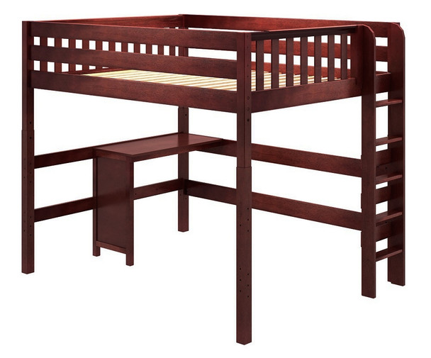 Glenlee Chestnut Adult Loft Bed with Desk