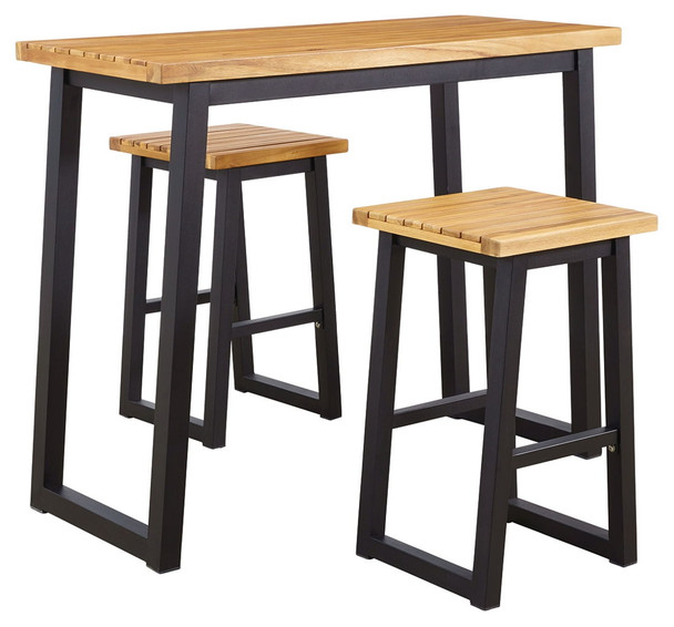 Town - Brown / Black - Counter Table Set (Set of 3)