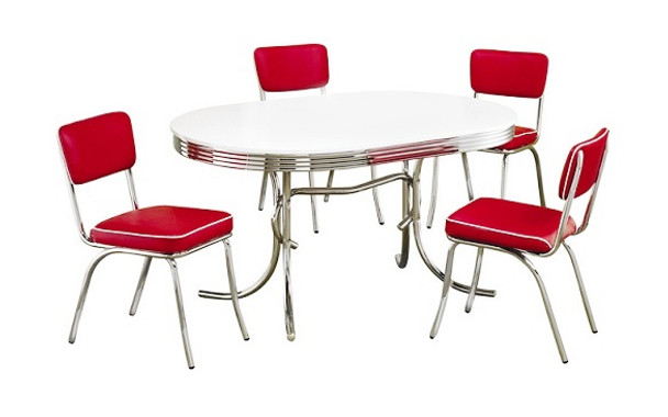 At the Hop Retro Dinette Set with Red Chairs