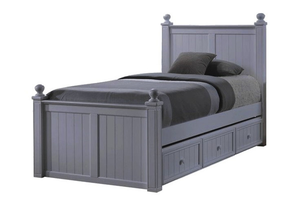 Moreno Grey Twin XL Bed shown with Optional XL Storage Trundle
