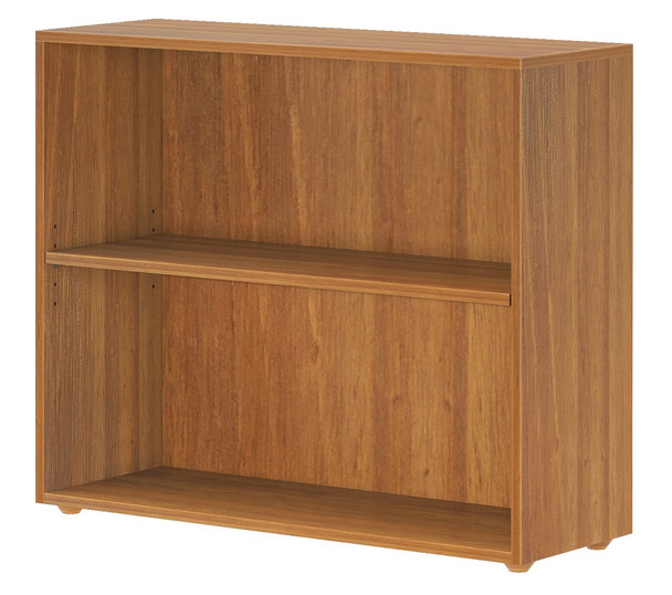 Blake Pecan 3 Shelf Bookcase Angled View