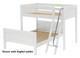 Lingo White Twin over Full L Shaped Bunk Beds-Panel Ends shown with Optional Angled Ladder