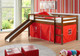 Gabby's Tent Children's Loft Bed Light Espresso Finish with Red Tent