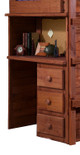 Rush River Mahogany Twin Loft Bed with Desk Desk Detail