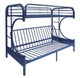 Cabot Blue Twin XL over Queen Futon Bunk Bed Angled