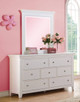 Trixie White Tall Mirror shown with Optional Trixie White 7 Drawer Dresser Room