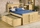 Prescott Natural Full Size Captains Bed with Trundle Room