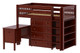 McQwinn Chestnut Twin Junior Loft Bed with Desk and Storage