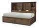 Nathan Road Distressed Brown Big Bookcase Bed with Storage Angled View