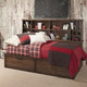 Nathan Road Distressed Brown Big Bookcase Twin Bed with Storage Room