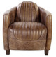 Malcolm Leather and Aluminum Aviator Chair Front View