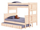 Duke Unfinished Twin over Full Rustic Bunk Beds shown with Optional Twin Trundle
