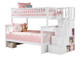 Ogden Twin over Full White Bunk Bed with Stairs