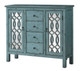 Andrea Antique Blue Mirrored Accent Cabinet