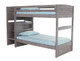 Kraemer Distressed Gray Twin Bunk Beds with Stairs Angled View