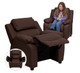 Kids Recliner Leather with Storage Arms