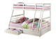 Paisley White Bunk Beds with Storage Twin over Full size
