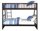 Trevor Espresso Twin over Queen Bunk Bed with Drawers Back View