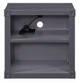 Shipping Container Gray Metal Nightstand Front View