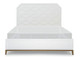 Antoinette White and Gold California King Bed Frame Front View