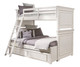 Selena White Twin over Full Bunk Beds shown with Optional Twin Storage Trundle