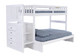 Matslen White Twin over Full Bunk Bed with Stairs