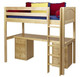 Guthrie Natural Twin Loft Bed with Desk and Storage