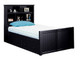 Eberhardt Black Full Bookcase Bed shown with Optional Set of 2 Underbed Storage Drawers