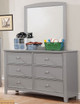 Camden Gray Kids Mirror shown with Optional Gray Kids Dresser Room