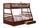 Lomax Cherry Twin over Full Bunk Bed with Storage