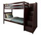Lanier Espresso Twin Bunk Beds with Stairs