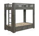 Draco Gray Twin Bunk Beds with Storage Front View