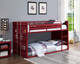 Shipping Container Red Low Bunk Beds Room View