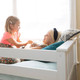 Wilde White Low Bunk Beds for Kids Top Bunk Detail