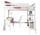 Wilde White Twin Loft Bed with Desk