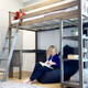Chilton Brushed Clay Twin Loft Bed with Desk Underbed Detail