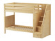Washburn Natural Twin over Twin Bunk Bed with Stairs-Panel