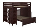 Silas Espresso Full over Full L Shaped Bunk Beds Left Side Angled View