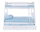 Hutton White Twin over Full Bunk Bed Front View shown with Optional Twin Size Trundle
