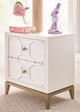 Antoinette White and Gold Nightstand Room