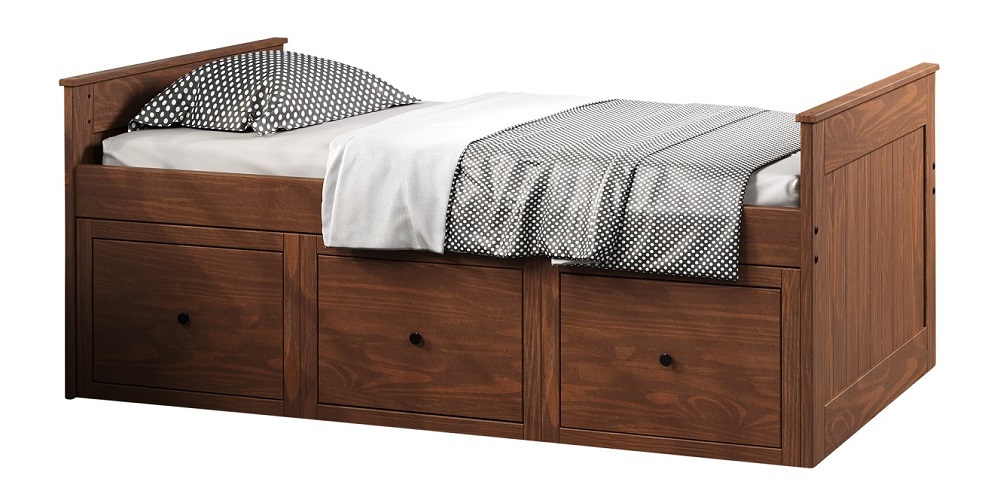 Duke Mahogany Brown Twin XL Captains Bed