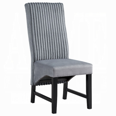 Included Kini DN04346 chair in gray corduroy with black legs. Four chairs are included in this set.