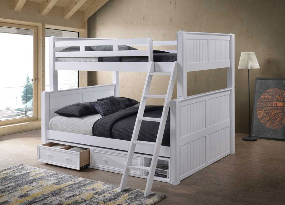 Beatrice White Full over Queen Bunk Bed