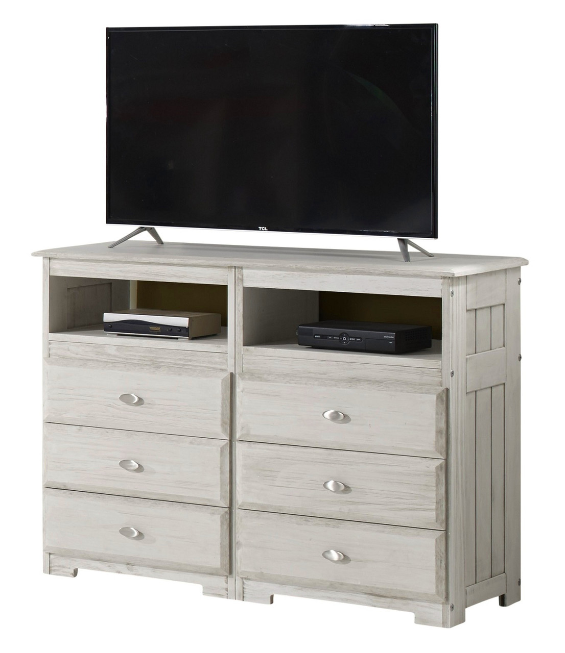 Julian Weathered White TV Stand Dresser