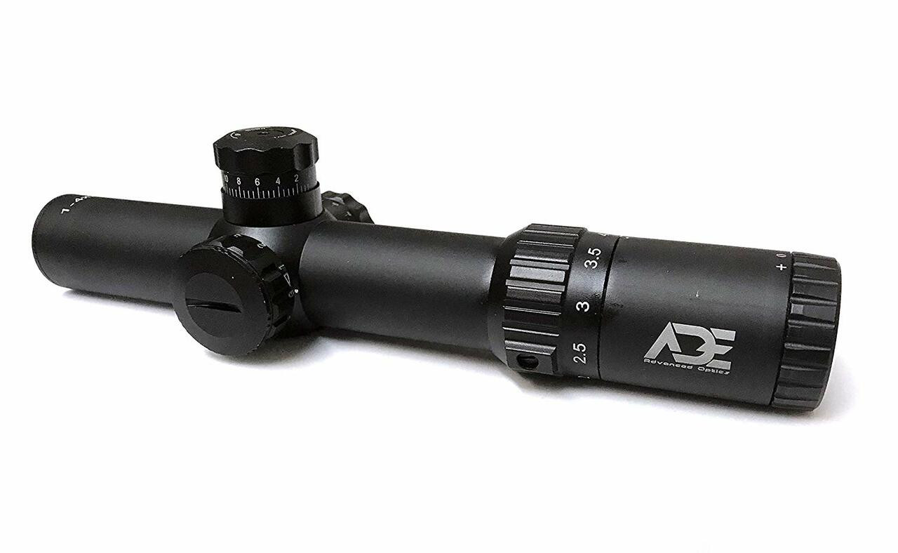 Ade Advanced Optics Gen2 30mm 1-4x24 Rifle Scope with Illuminated Mil Dot Reticle