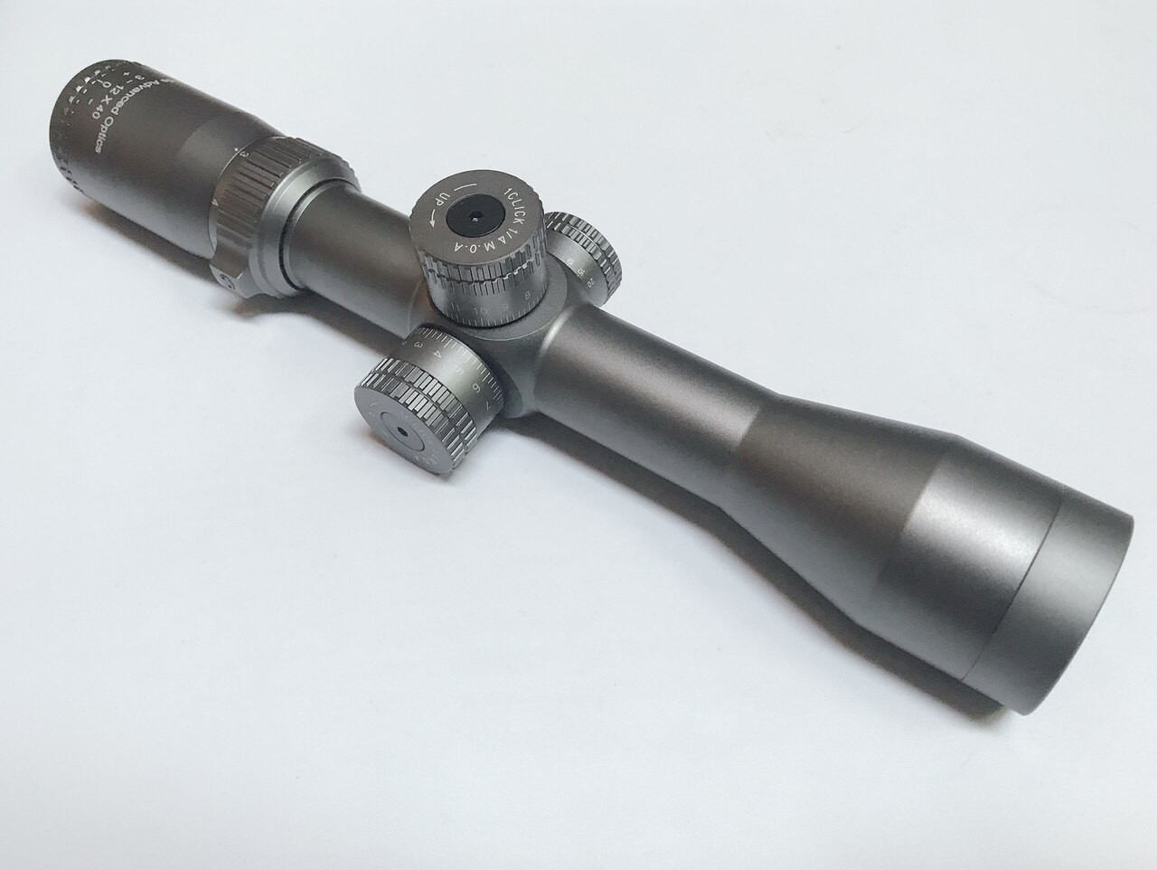 Ade Advanced Optics Grey Diamond Titanium 3-12x40 Rifle Scope with 30mm Tube and mounting Rings